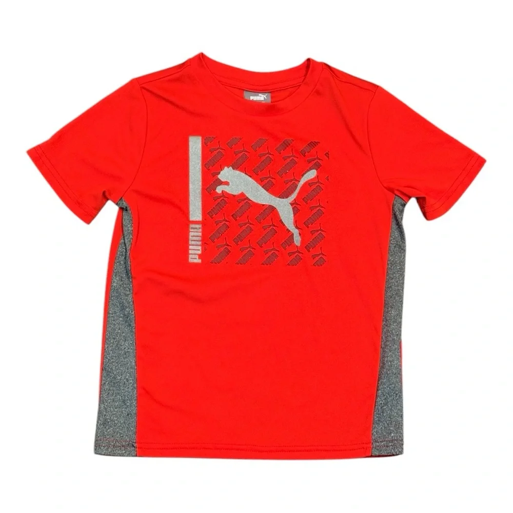 Puma dri fit style red/gray shorts athletic outfit - Picture 2 of 5